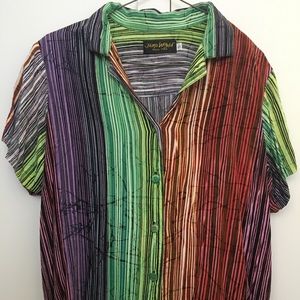 Jams World Short Sleeve Button Up Blouse | Small